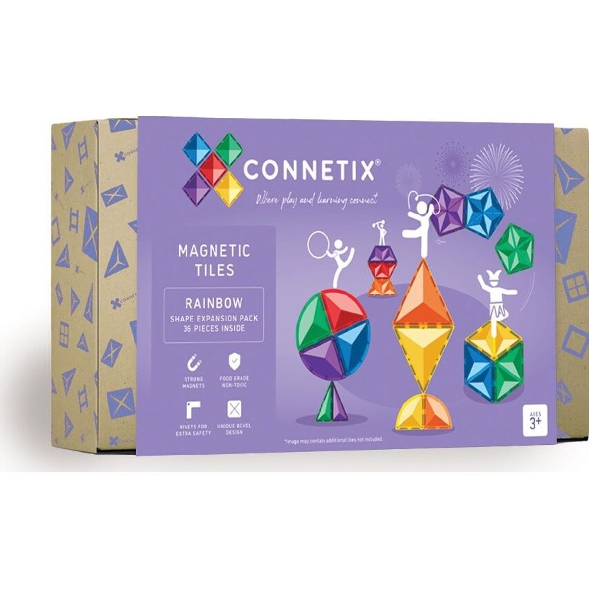 Connetix - Expansion Pack - Magnetsæt 36 Dele - Rainbow (ct-r-00036-se)