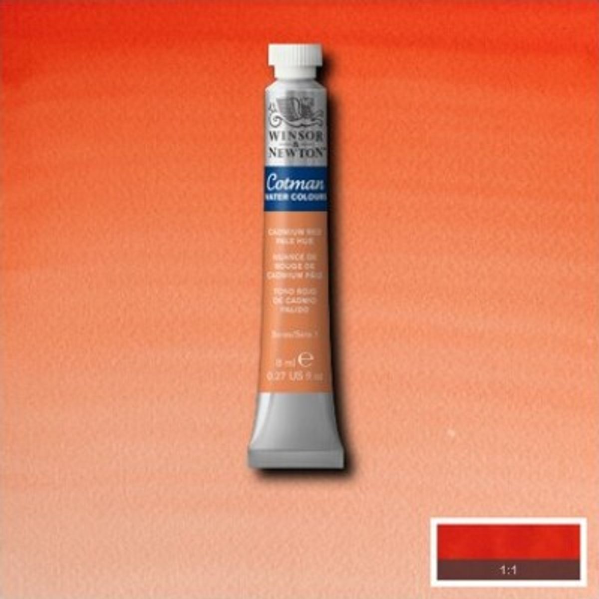 Winsor & Newton - Cotman Watercolour - 8 Ml - Cadmium Rød Bleg