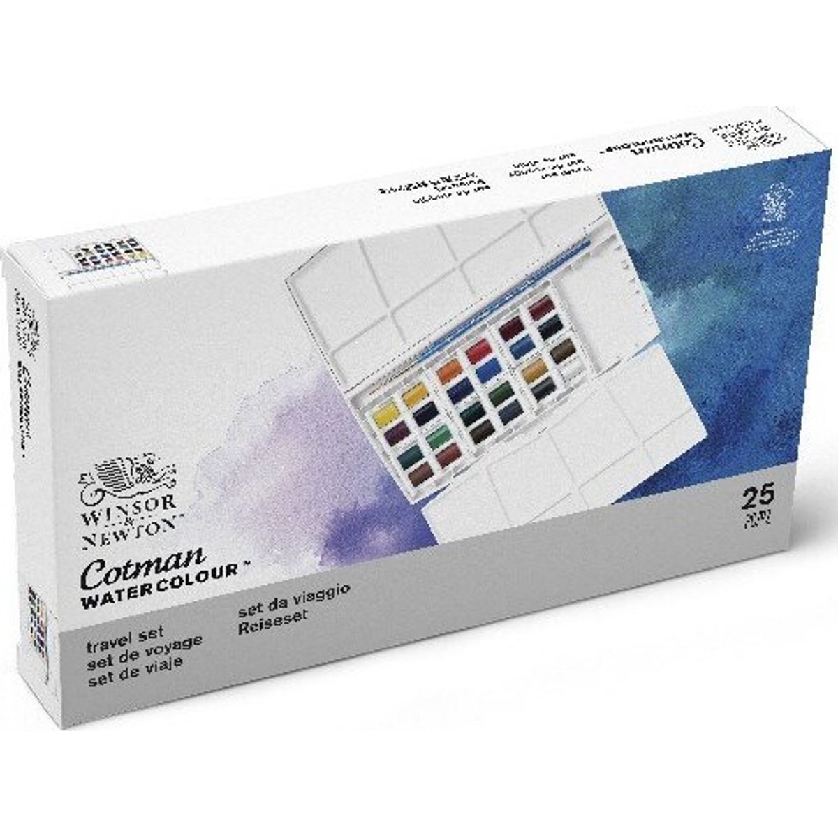 Winsor & Newton - Akvarelfarve Sæt Med 25 Dele - Travel