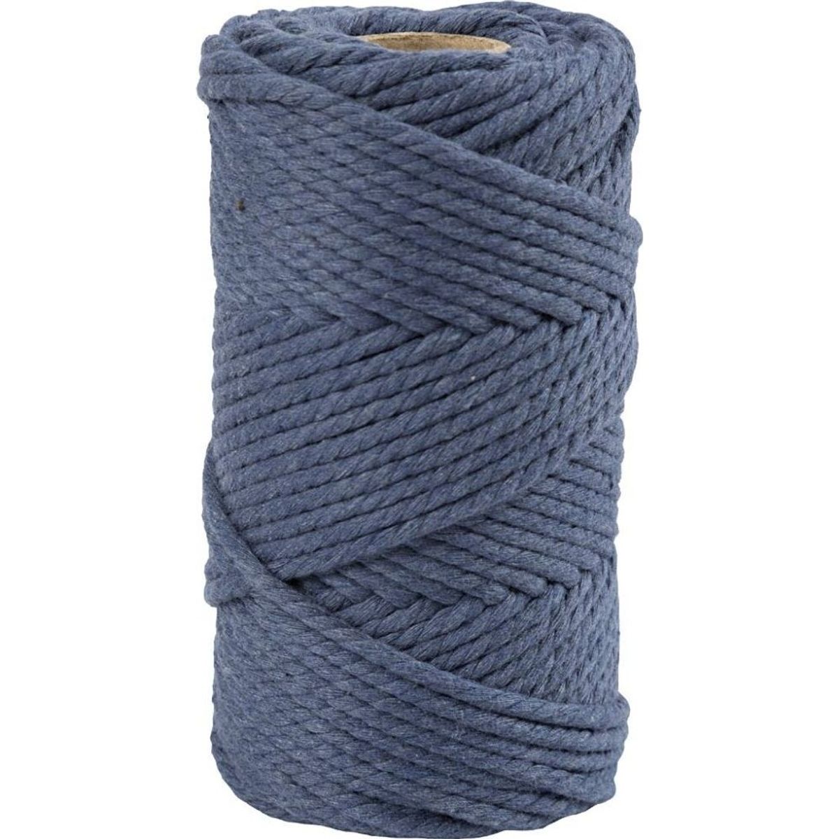 Macramé Snor - 4 Mm - Blå - 55 Meter