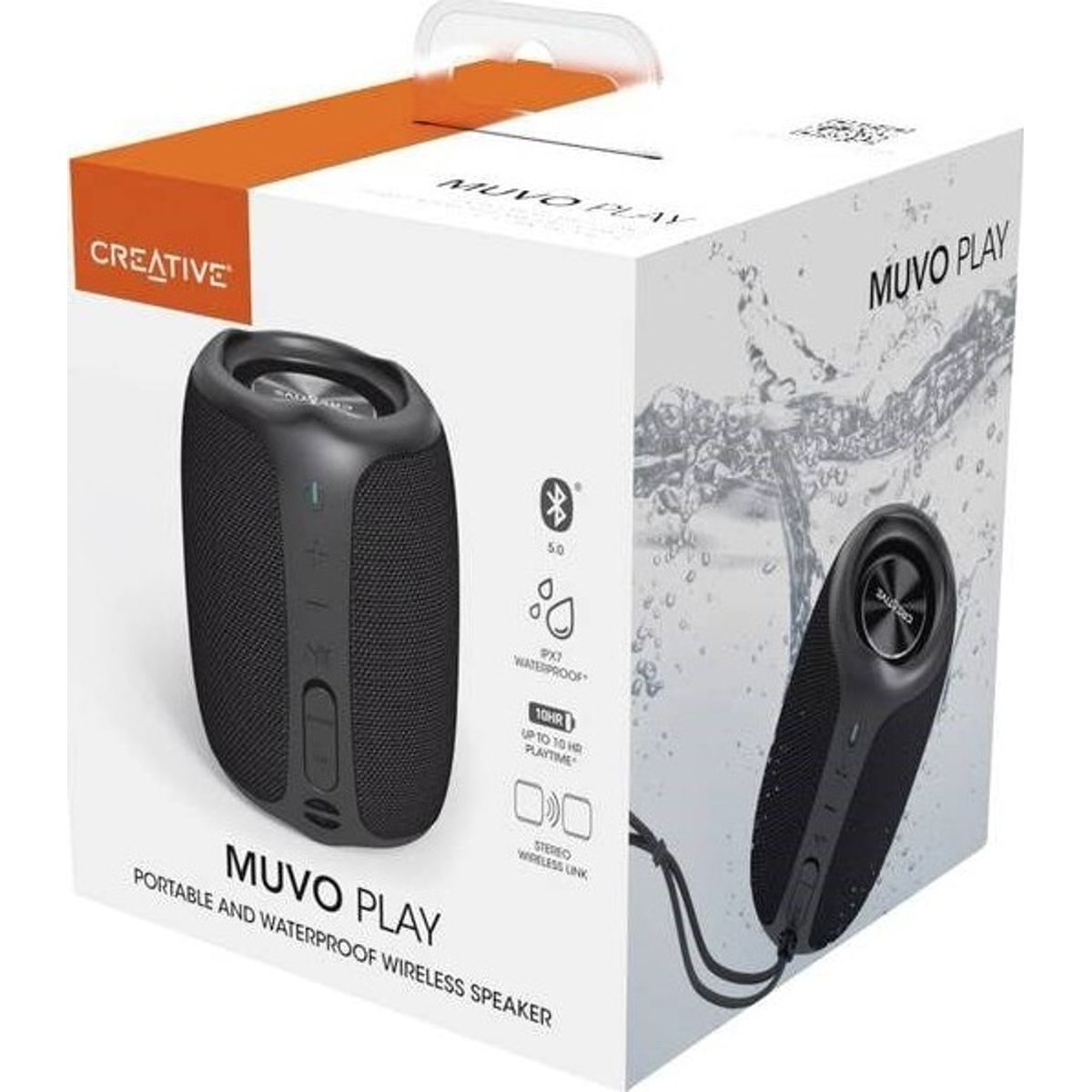 Creative - Muvo Play Bluetooth Højttaler - Vandtæt - Sort