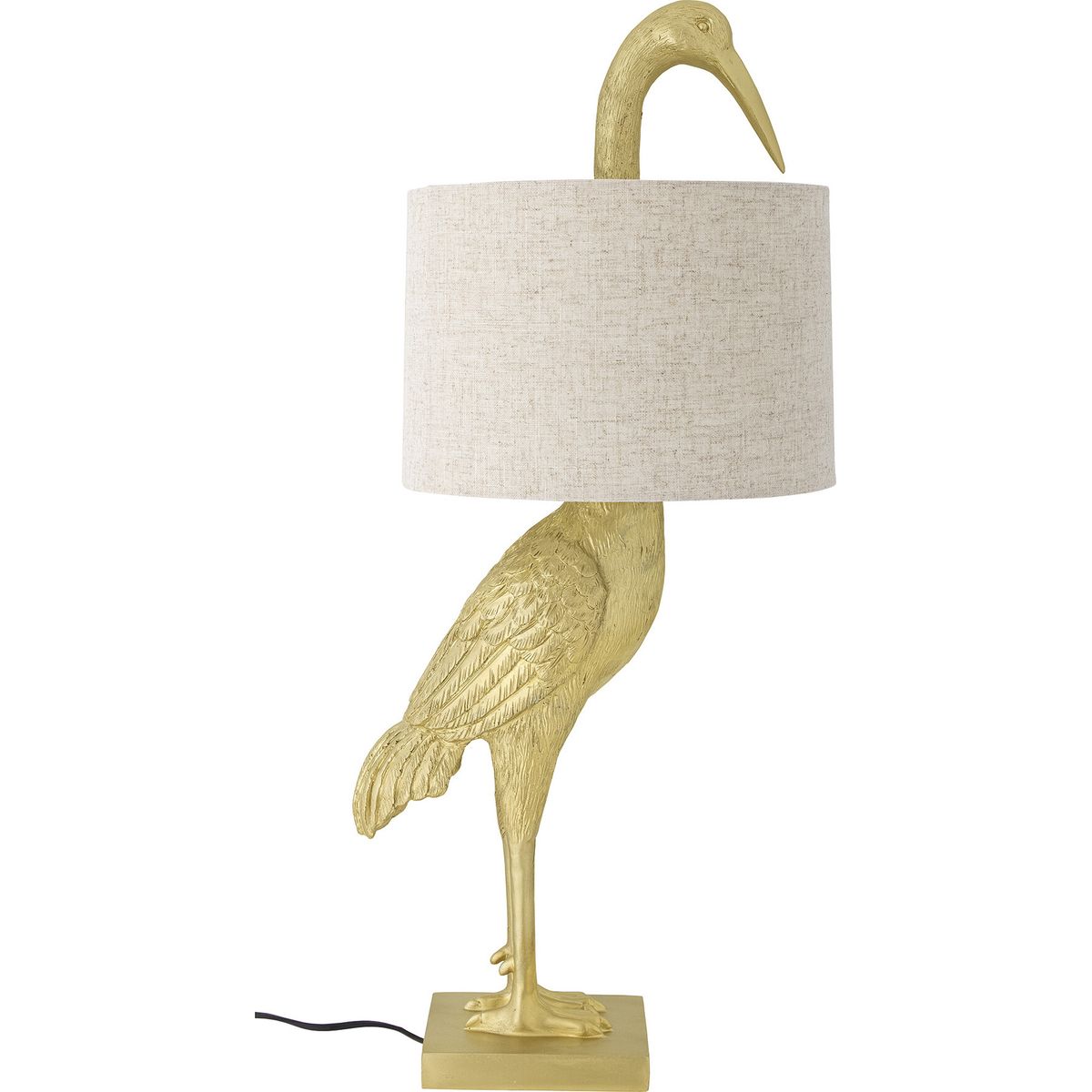 Creative Collection - Heron Bordlampe Med Skærm - Guld - Polyresin