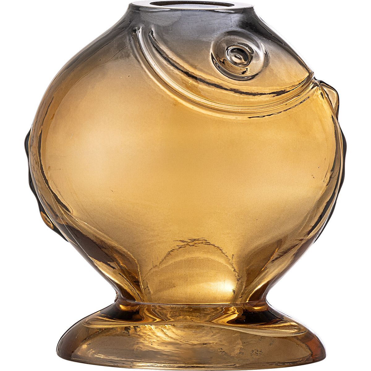 Creative Collection - Varga Fiske Vase - Gul - Glas - H 16 Cm