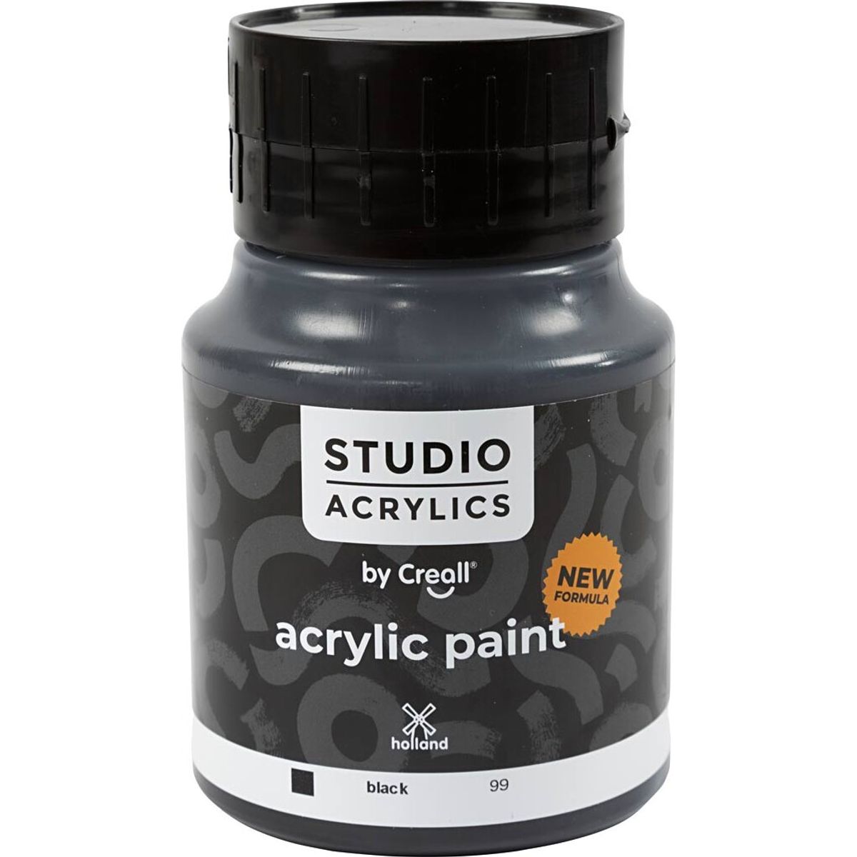 Creall Studio Acrylics - Akrylmaling - Dækkende - Sort - 500 Ml