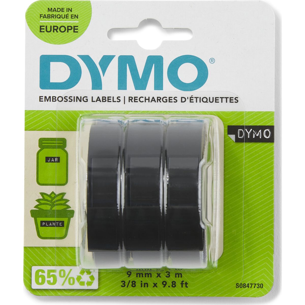 Dymo - Embossing Labels - 9 Mm X 3 M - 3-pak