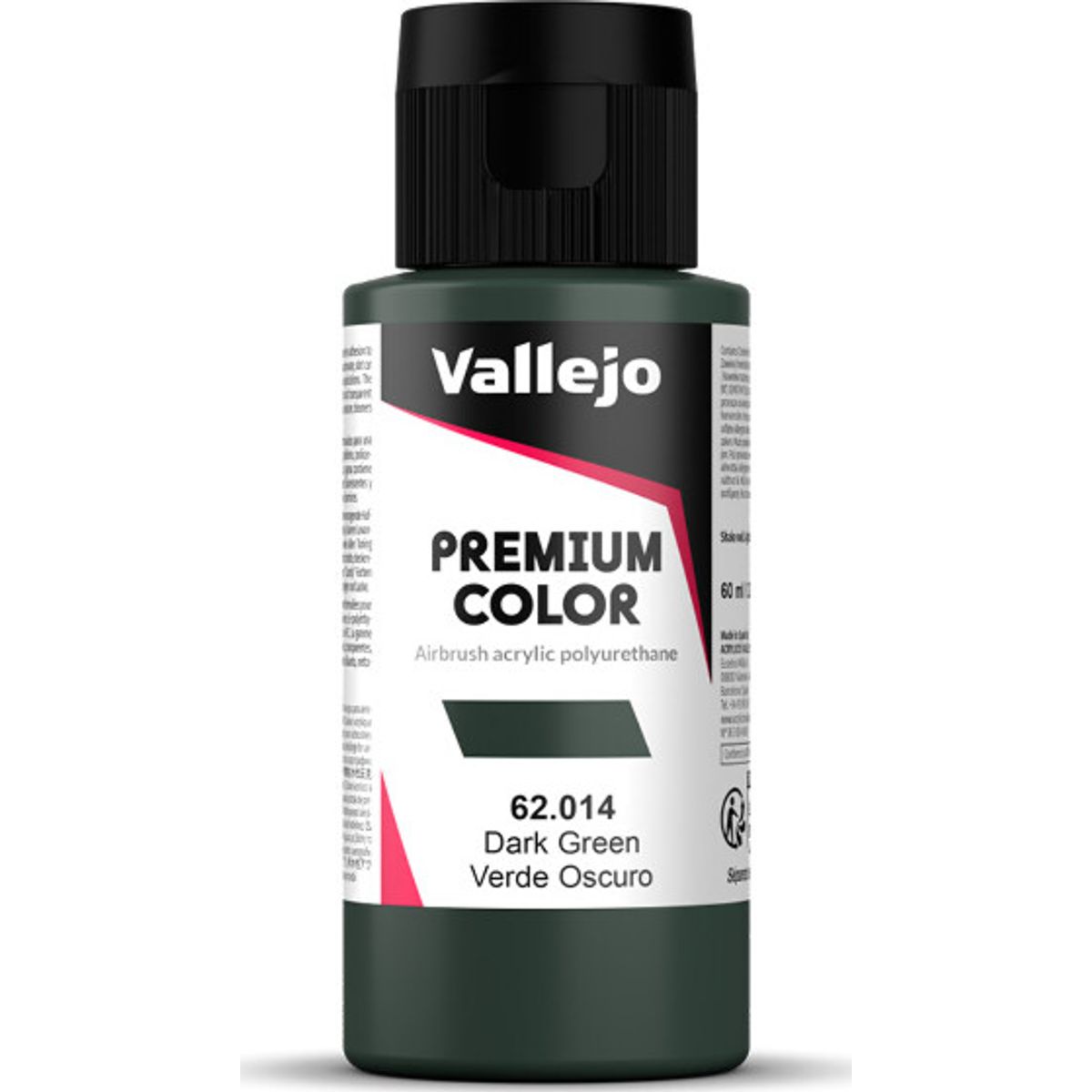 Vallejo - Premium Airbrush Maling - Mørkegrøn 60 Ml