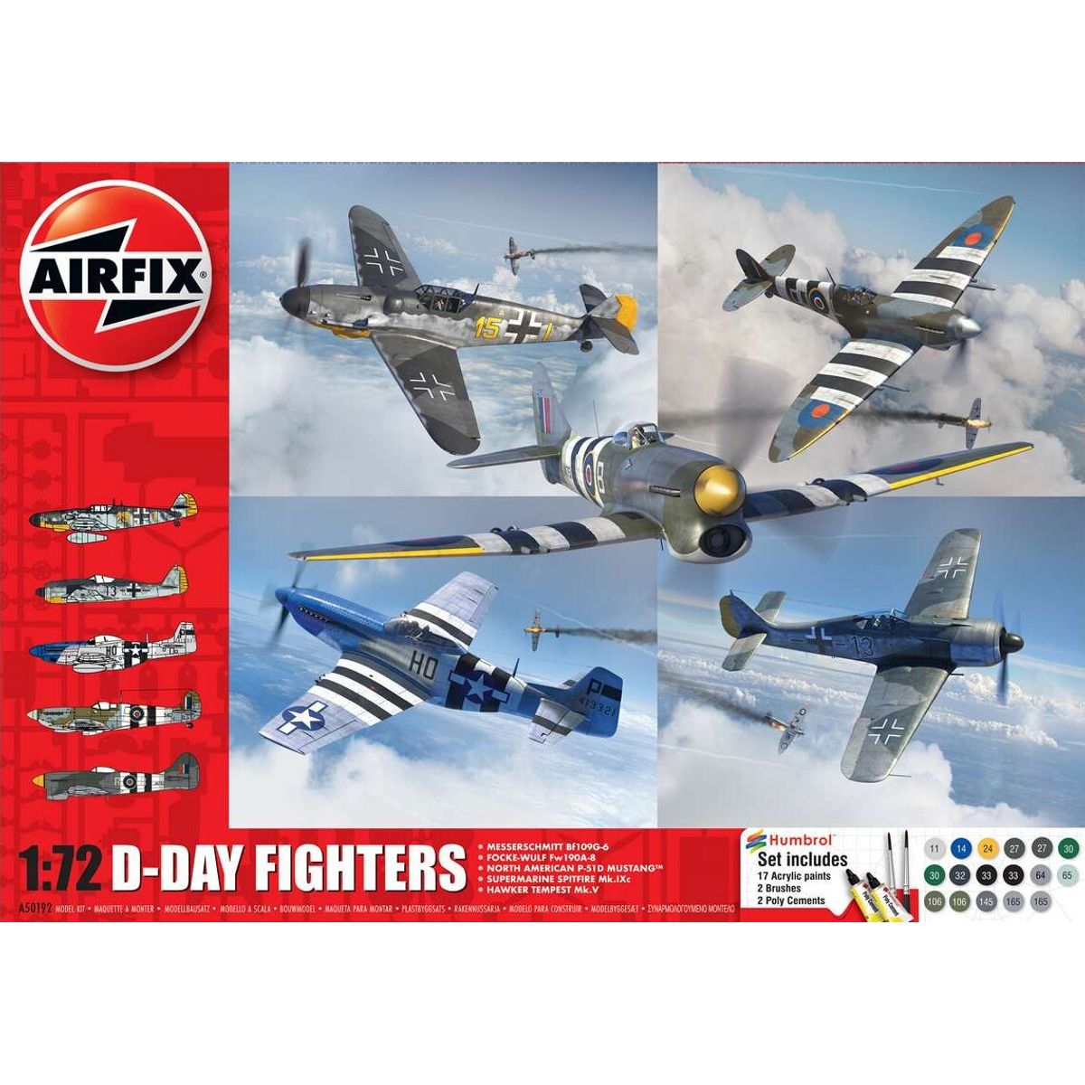 Airfix - D-day Fighters Model Fly Byggesæt - 1:72 - A50192