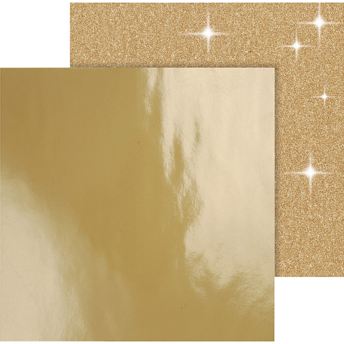 Designpapir - Glimmer - 30,5x30,5 Cm - 120+128 G - Guld - 2 Ark