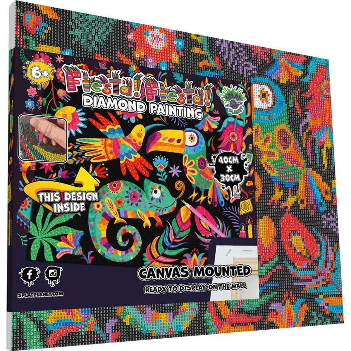 Diamond Art Painting Kit På Lærred - 30x40 Cm - Fiesta - Splat