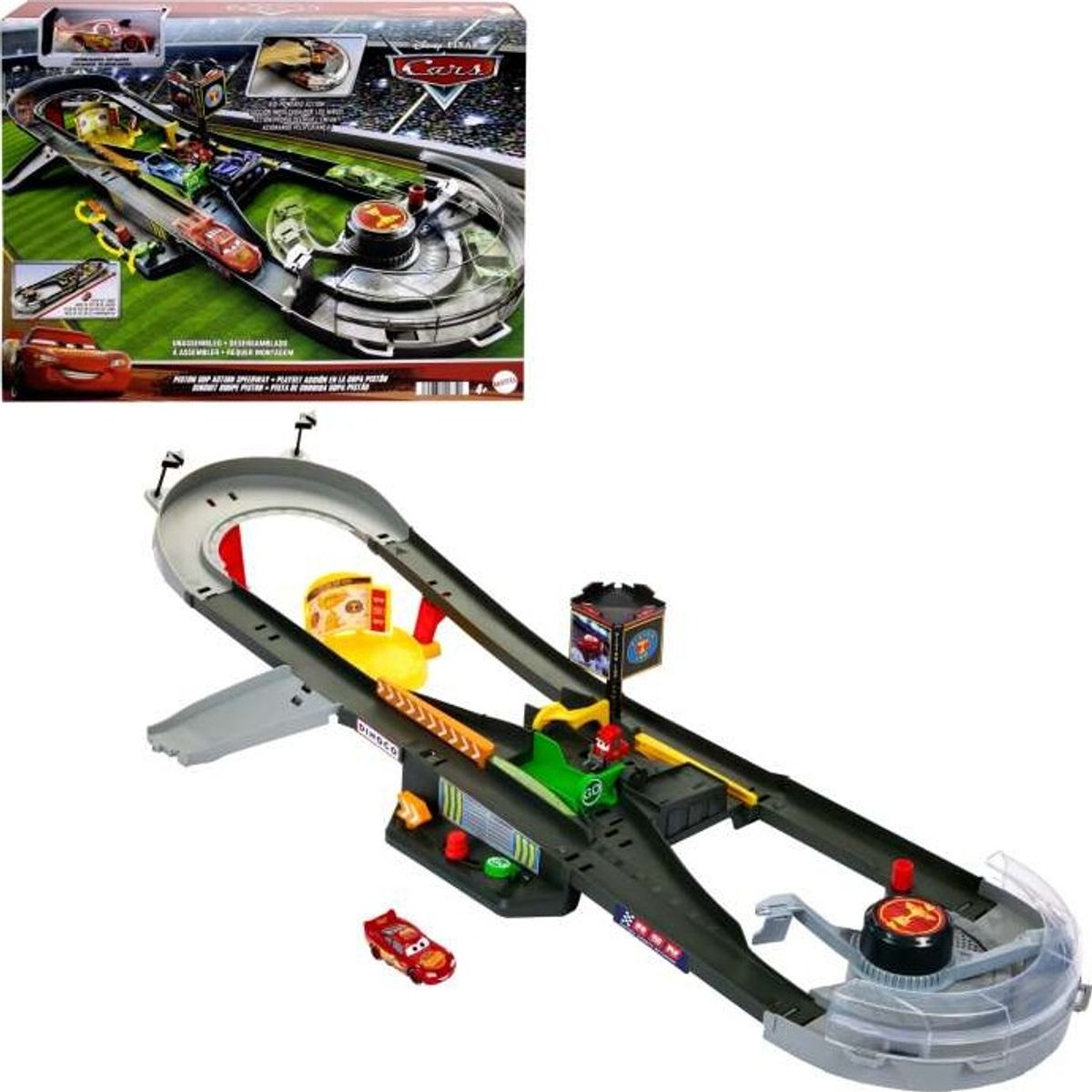 Disney Cars - Piston Cup Action Speedway Racerbane Legesæt