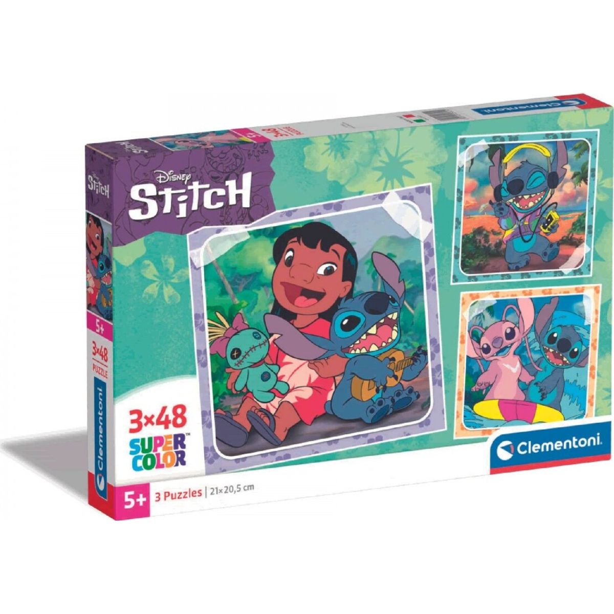 Disney Puslespil - Stitch - 3x48 Brikker - Clementoni