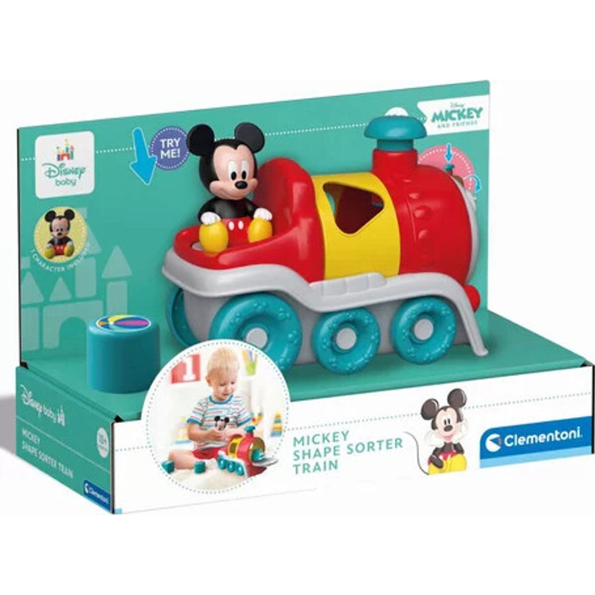 Mickey Mouse - Puttekasse - Tog - Disney Baby - Clementoni