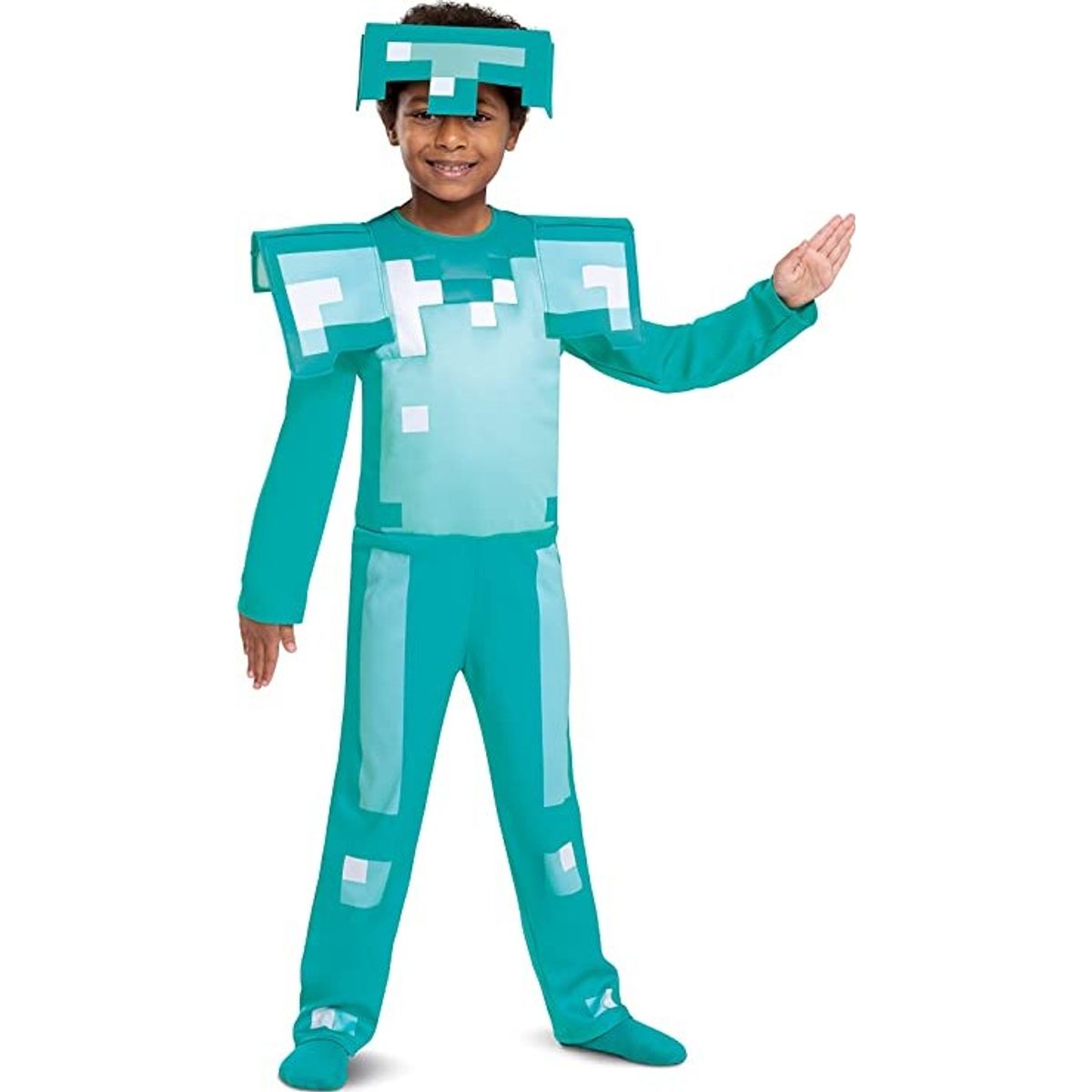 Minecraft Kostume Til Børn - Diamond Armor - 128 Cm