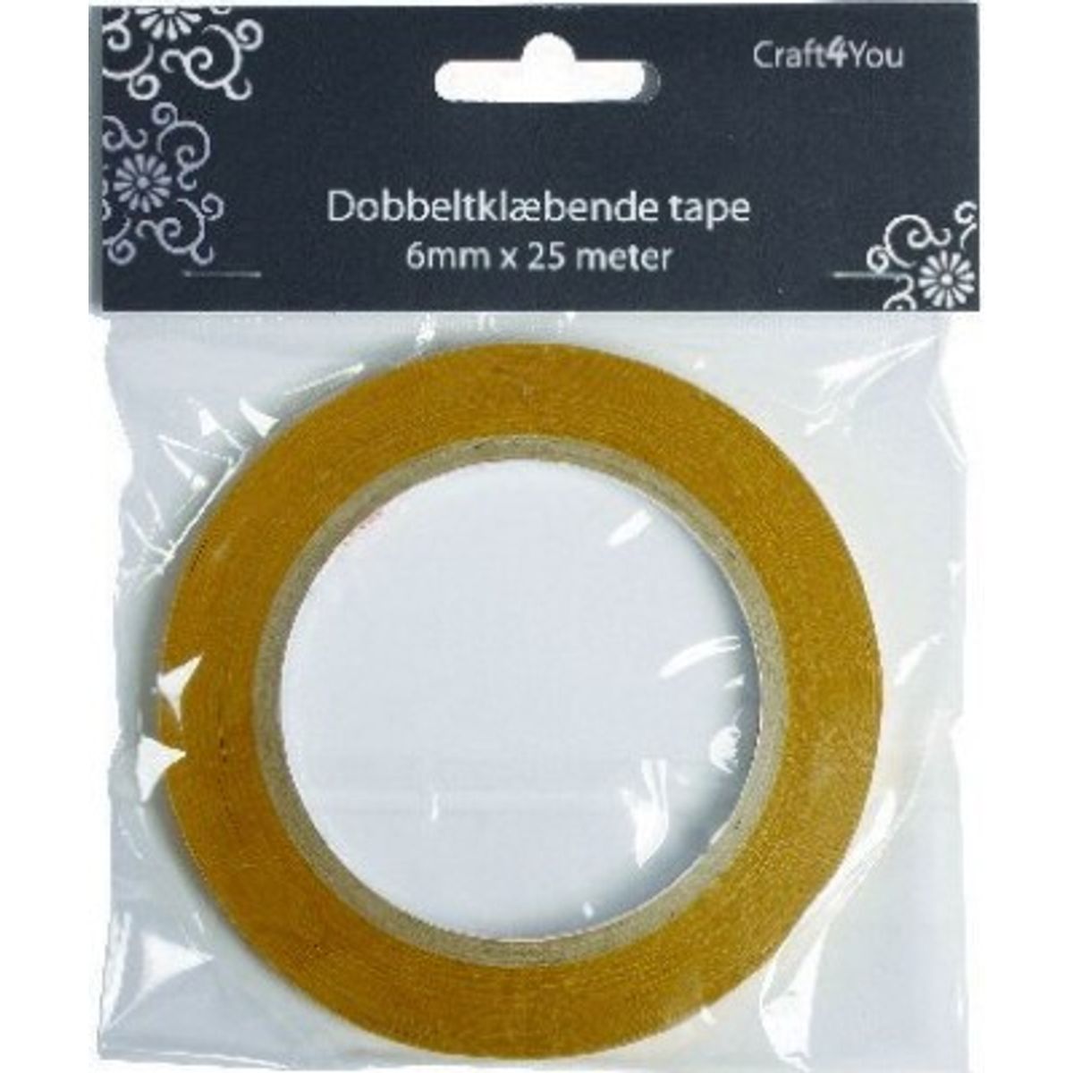 Dobbeltklæbende Tape 6mmx25m - Syrefrit - Paper Line