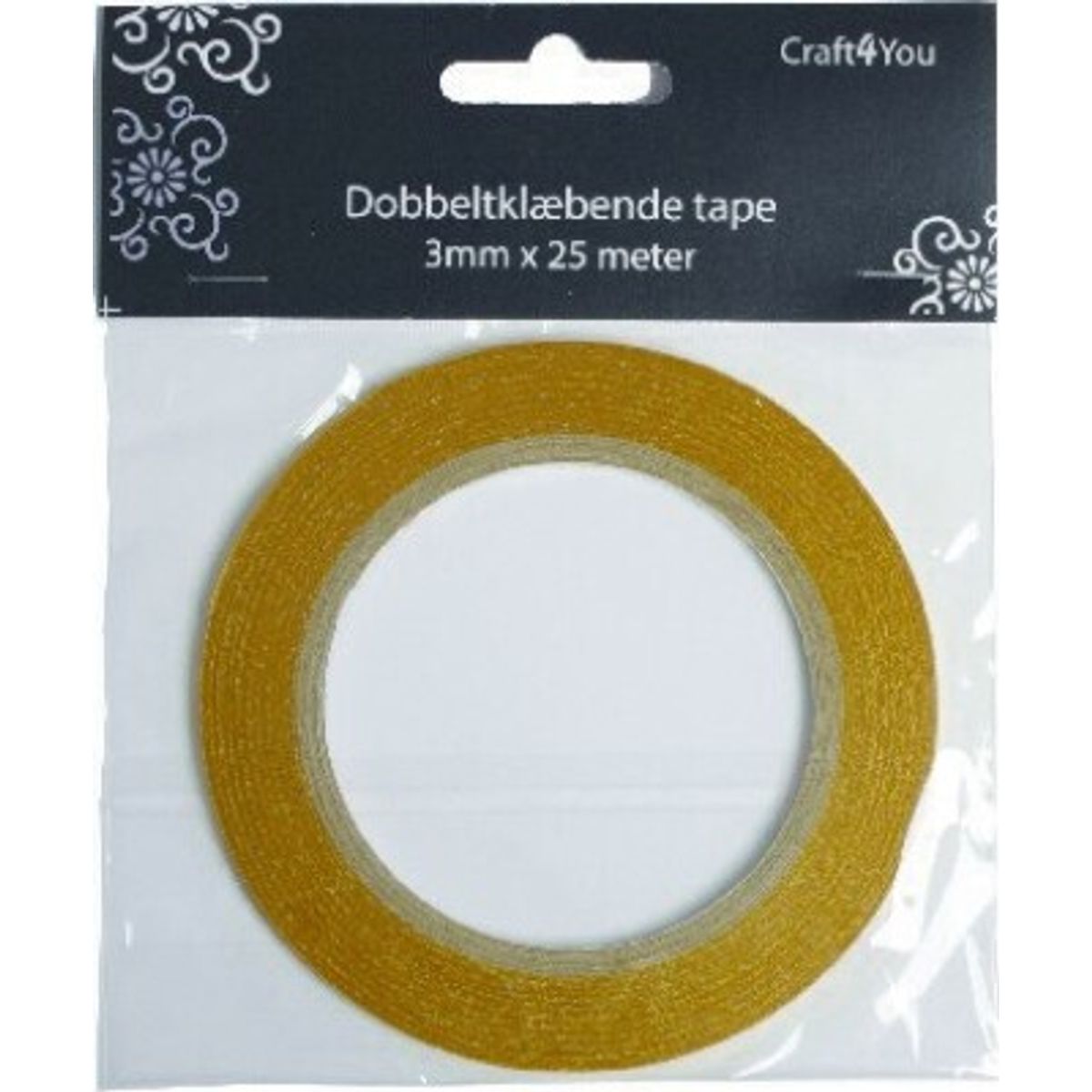 Dobbeltklæbende Tape 3mmx25m - Syrefrit - Paper Line