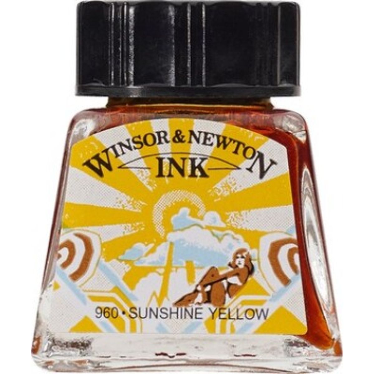 Winsor & Newton - Tegne Blæk - 14 Ml - Solskin Gul