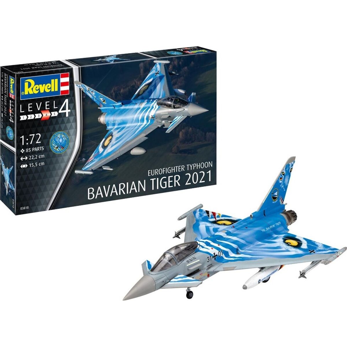 Revell - Eurofighter Typhoon Bavarian Tiger Modelfly Byggesæt - 1:72 - Level 4 - 03818