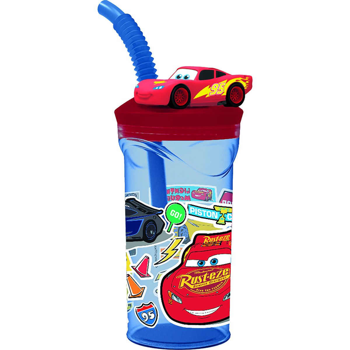 Cars - Drikkedunk Med Sugerør - Lynet Mcqueen Tumbler - 360 Ml