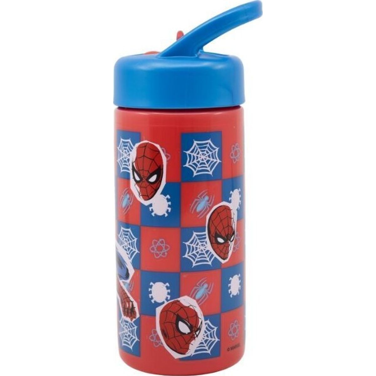 Spiderman - Drikkedunk Med Sugerør - Rød Blå - 410 Ml