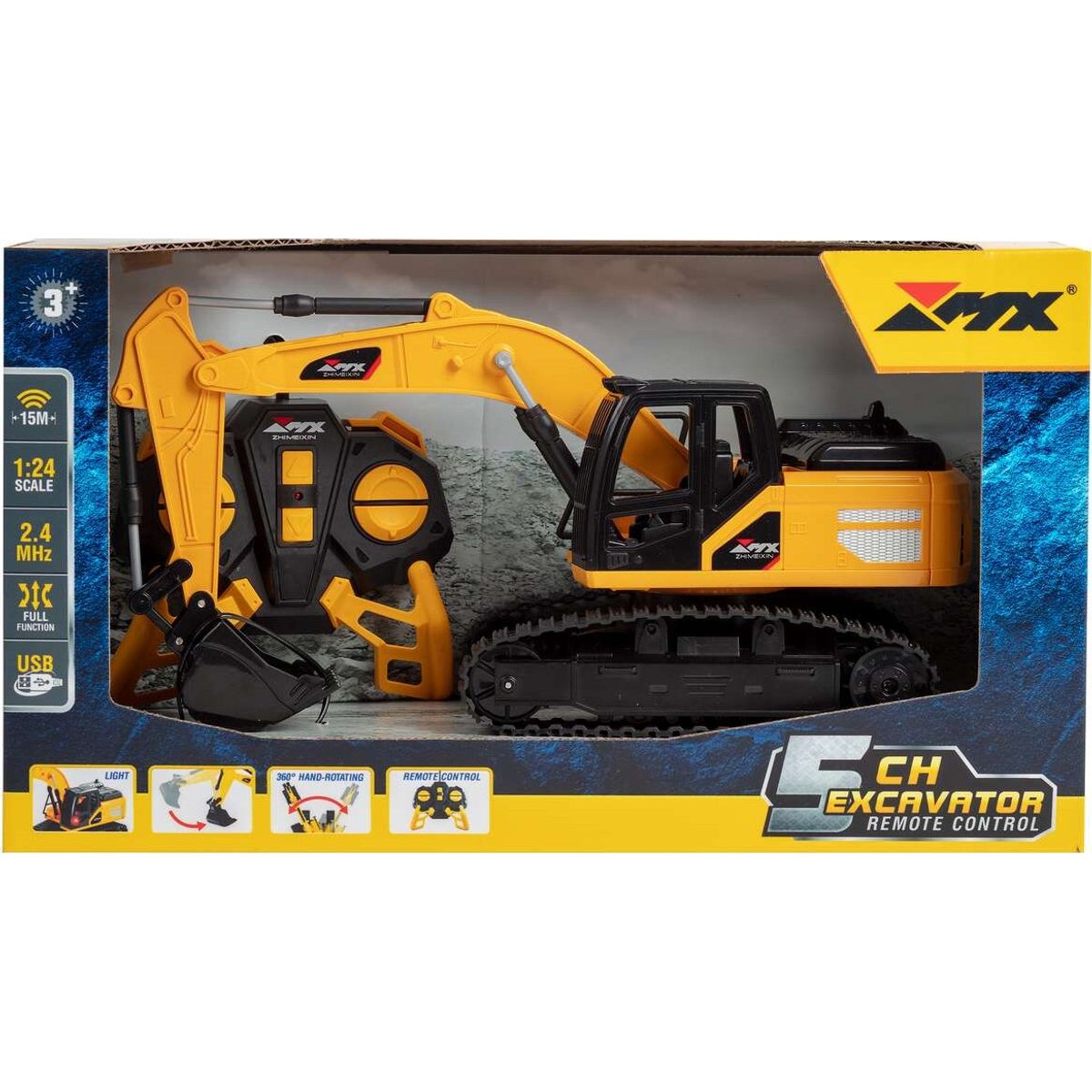 Excavator R/c 1:24 2,4ghz, 3,7v 500mah, 6 Channels - Z6809a - Mx