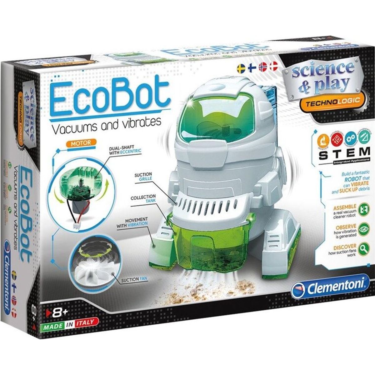 Clementoni - Ecobot Støvsuger Robot - Science & Play