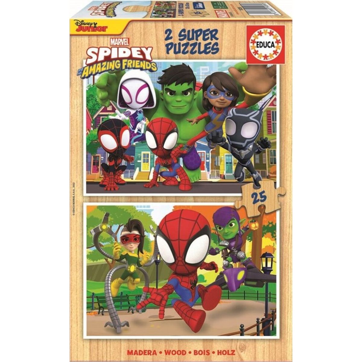 Educa - Træpuslespil Spidey & His Amazing Friends - 2x25 Brikker