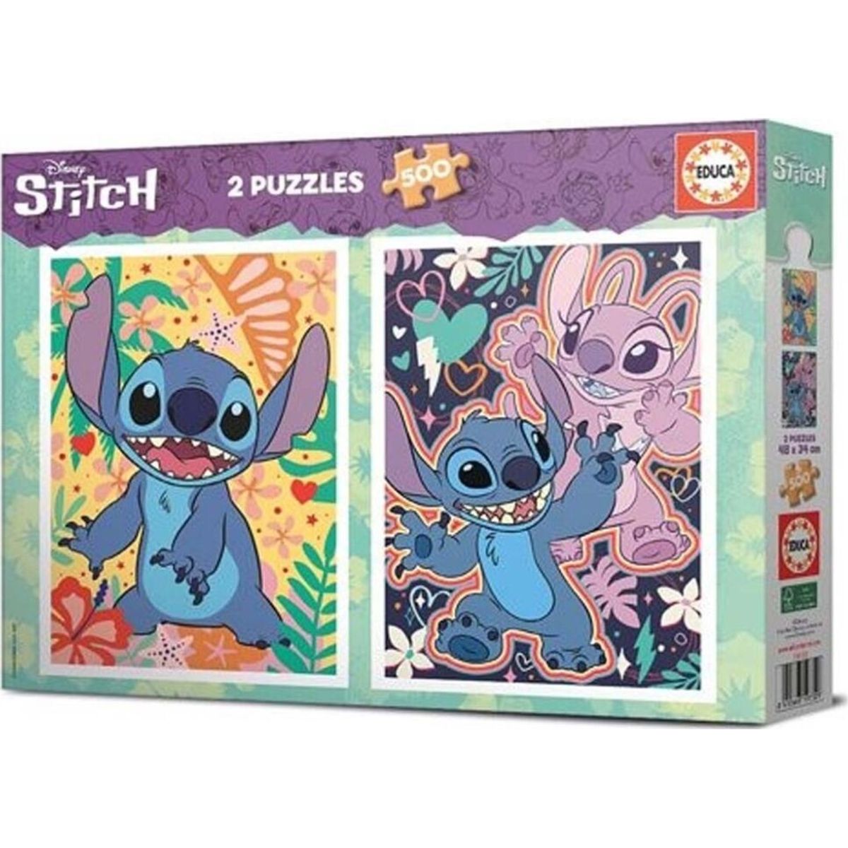 Disney Puslespil - Stitch - 2x500 Brikker - Educa