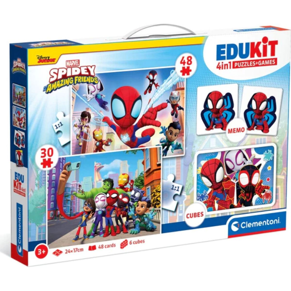 Spidey Puslespil Og Vendespil - Edukit 4-i-1 - Clementoni