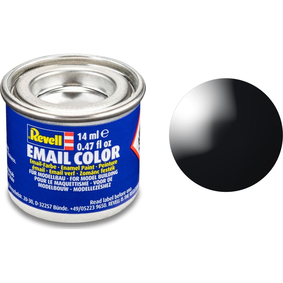 Emalje Maling Til Hobby - Revell - Black Gloss 14 Ml