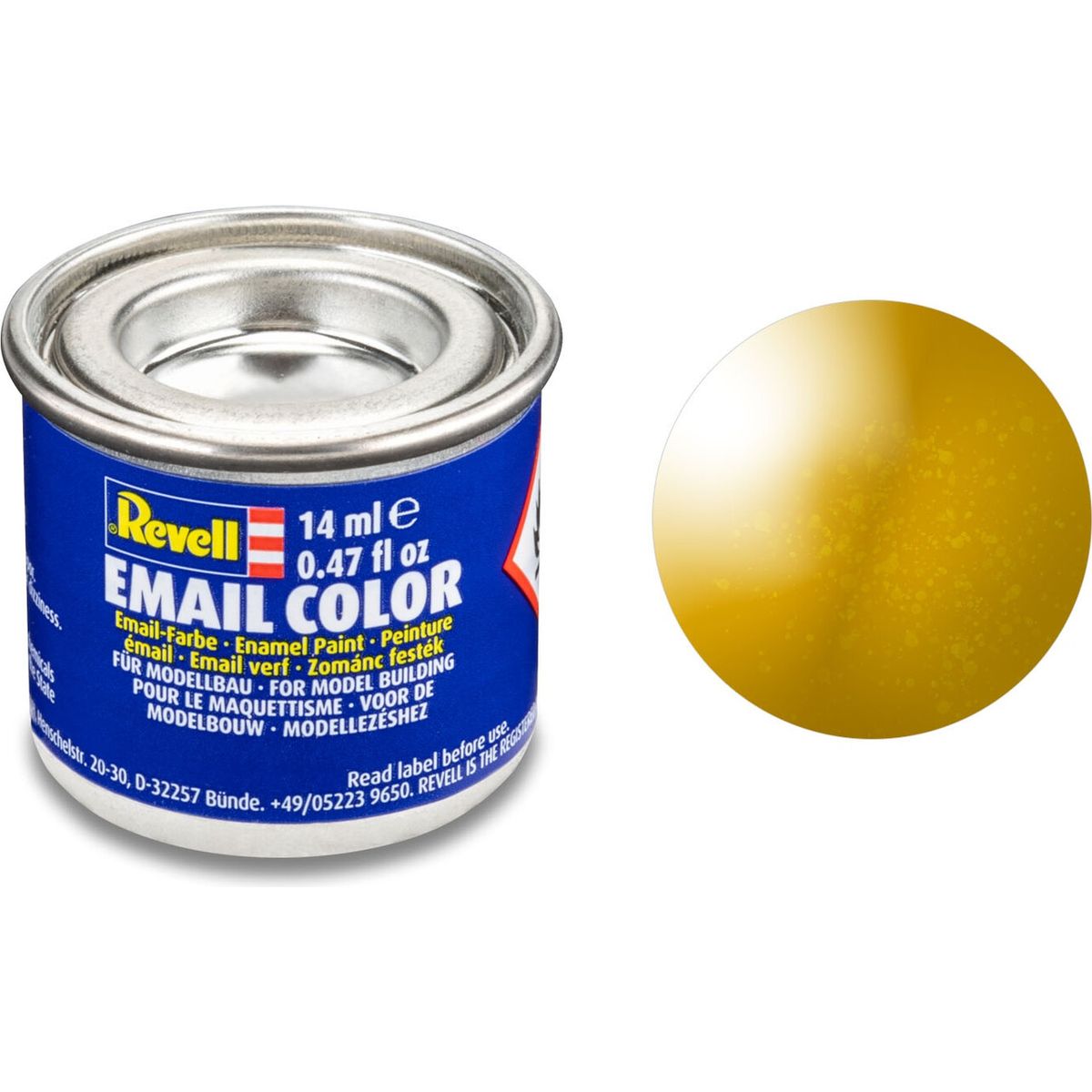 Emalje Maling Til Hobby - Revell - Brass Metallic 14 Ml