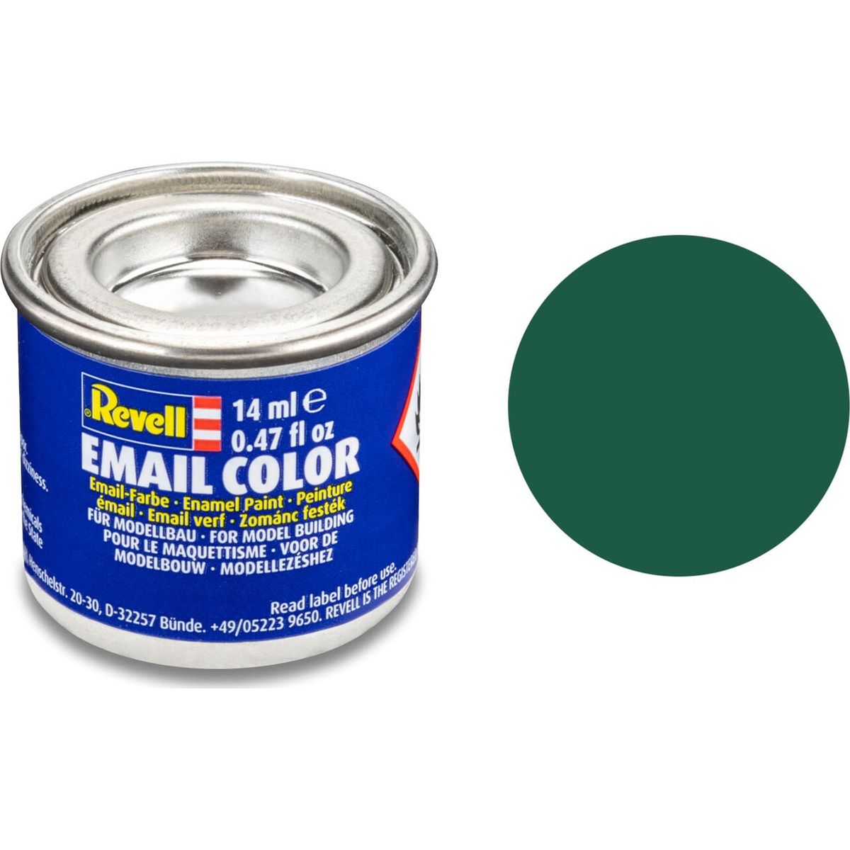 Emalje Maling Til Hobby - Revell - Dark Green Mat 14 Ml