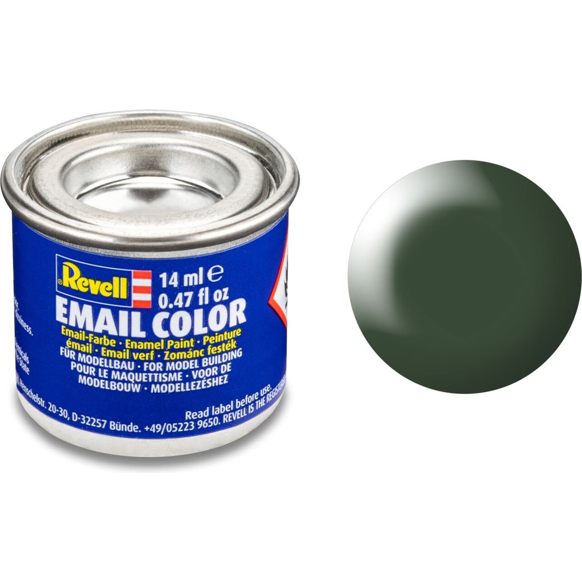 Emalje Maling Til Hobby - Revell - Dark Green Silk 14 Ml