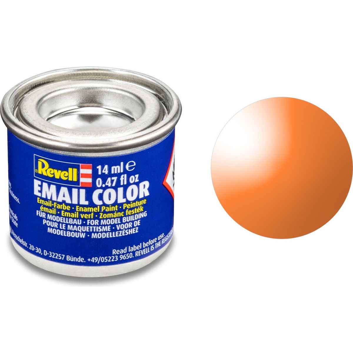 Emalje Maling Til Hobby - Revell - Orange Clear 14 Ml