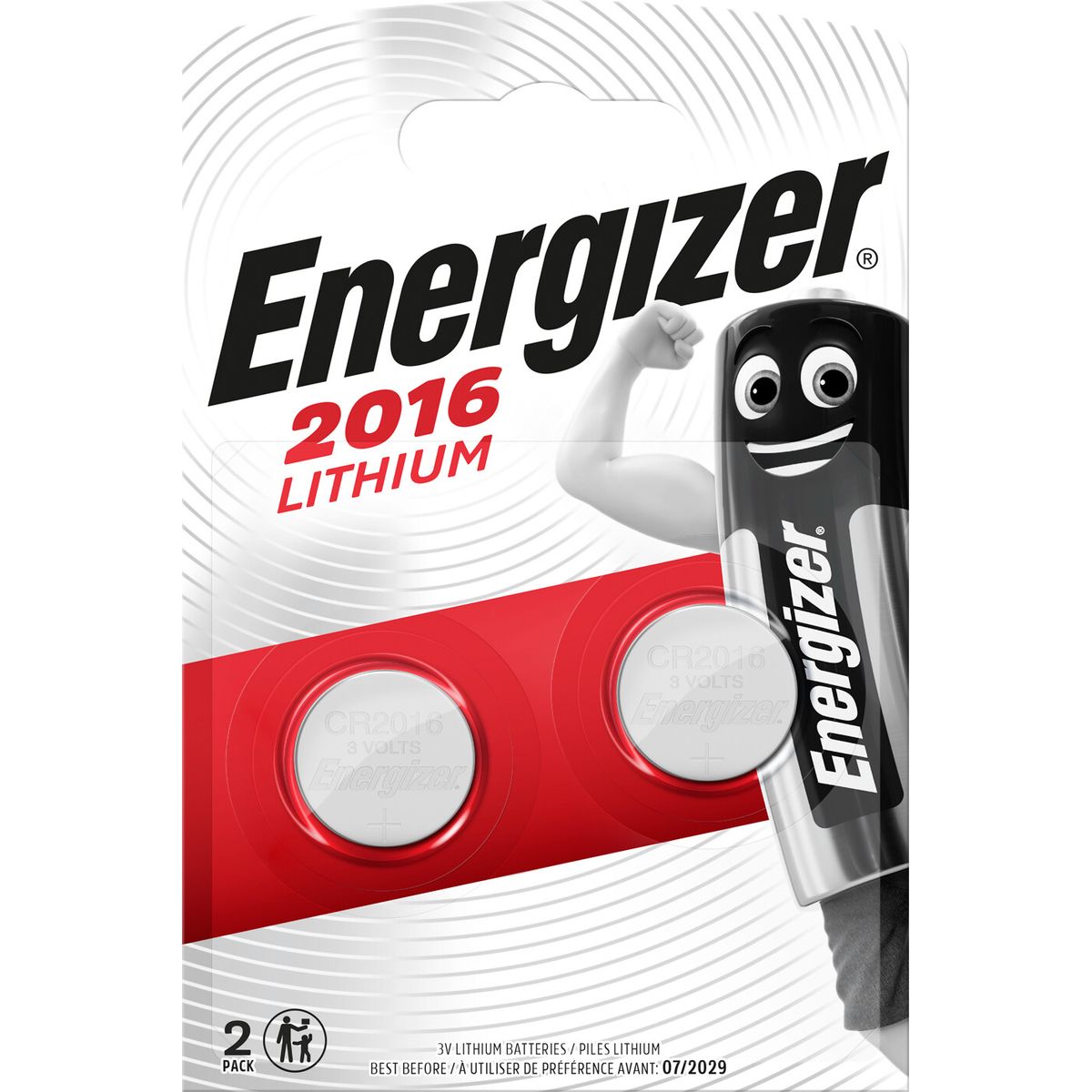 Energizer - Lithium Knapcelle Batterier Cr2016 - 2 Stk