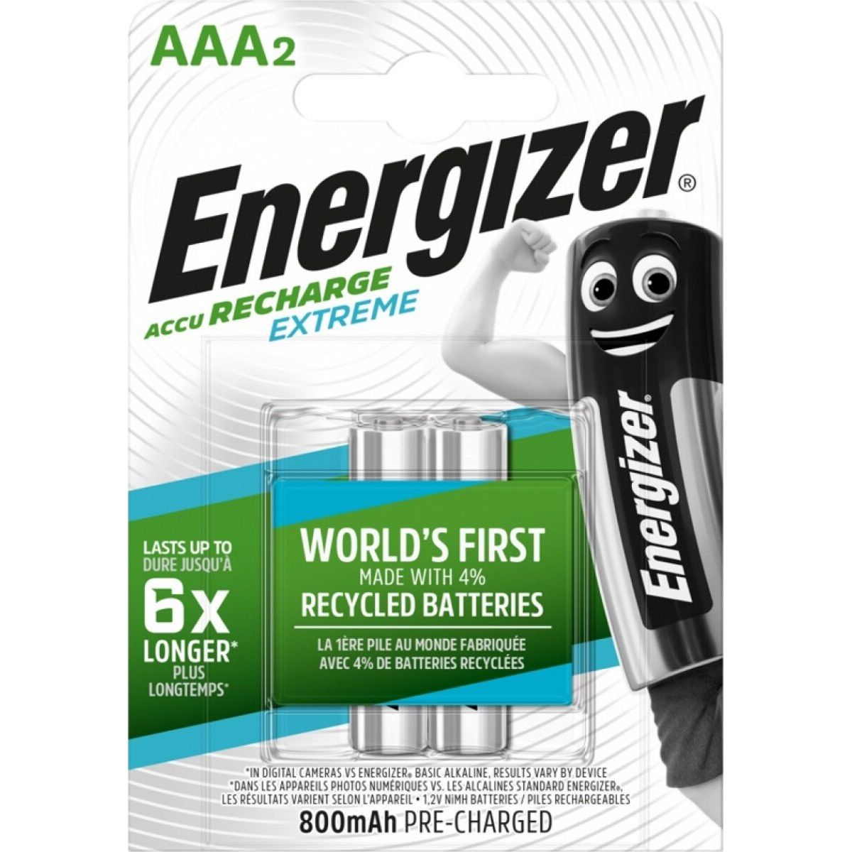 Energizer - Recharge Extreme Eco Aaa 800mah 2 Pack