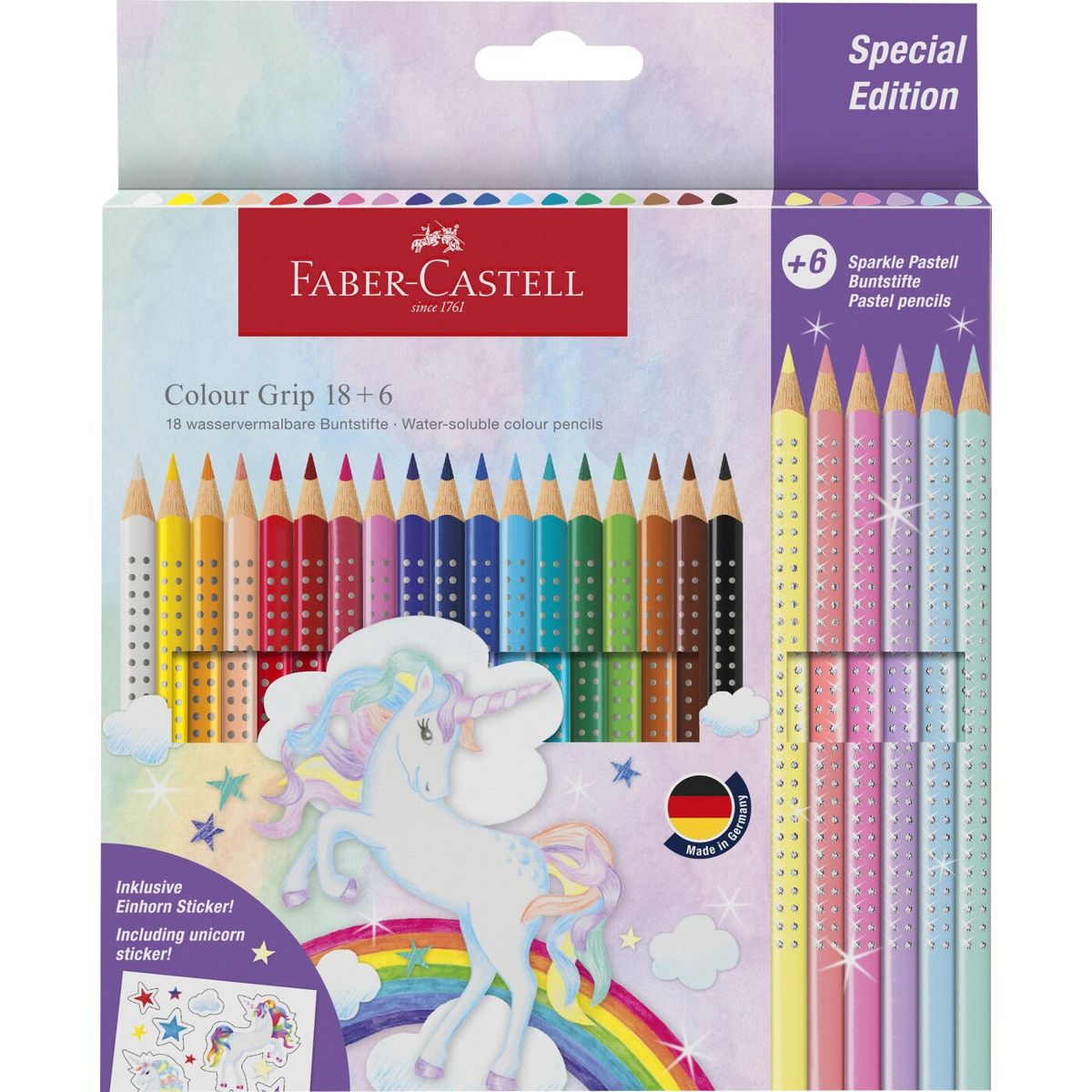 Faber-castell - Colour Grip Farveblyanter - Unicorn - 24 Farver