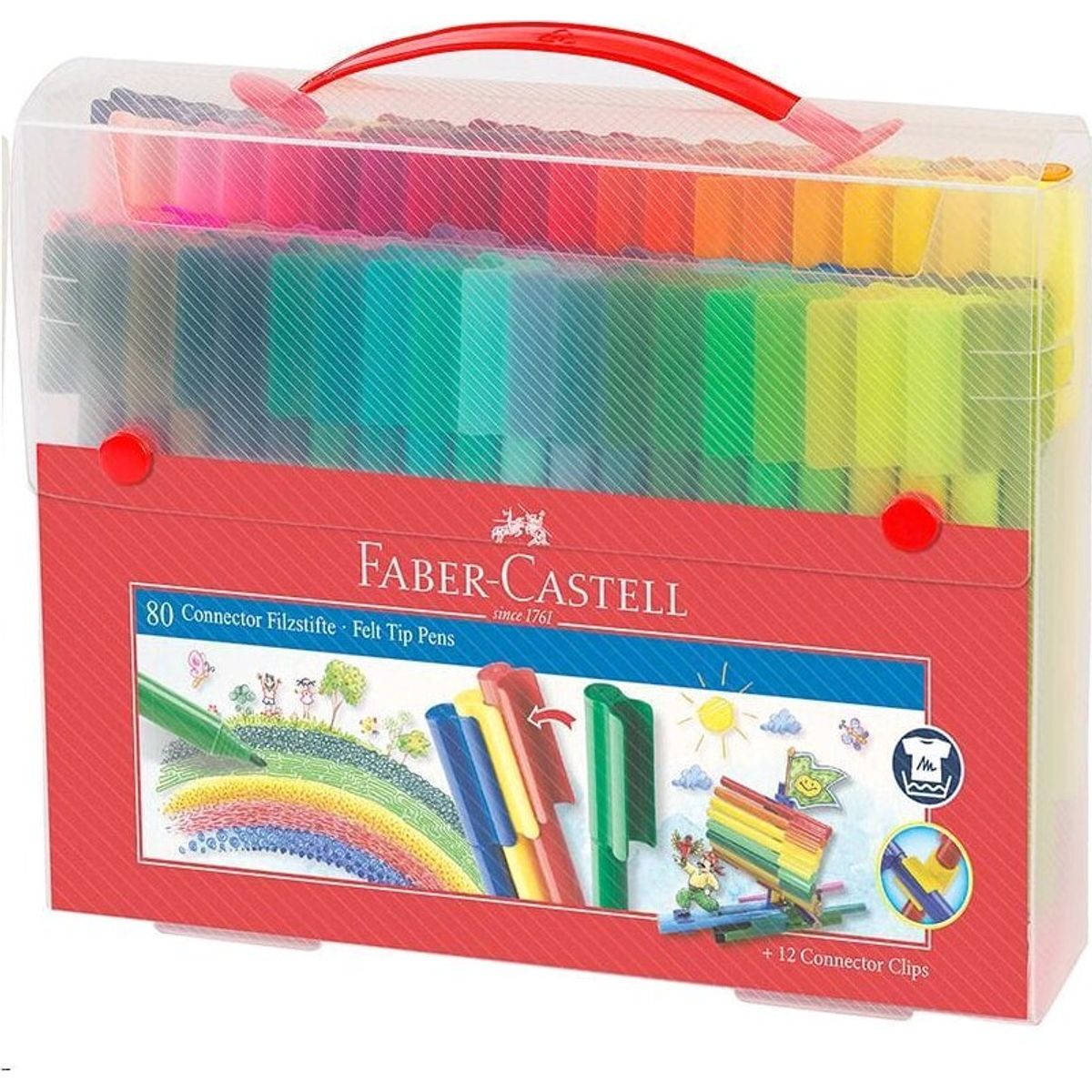 Kuffert Med 80 Connector Tusser - Faber-castell