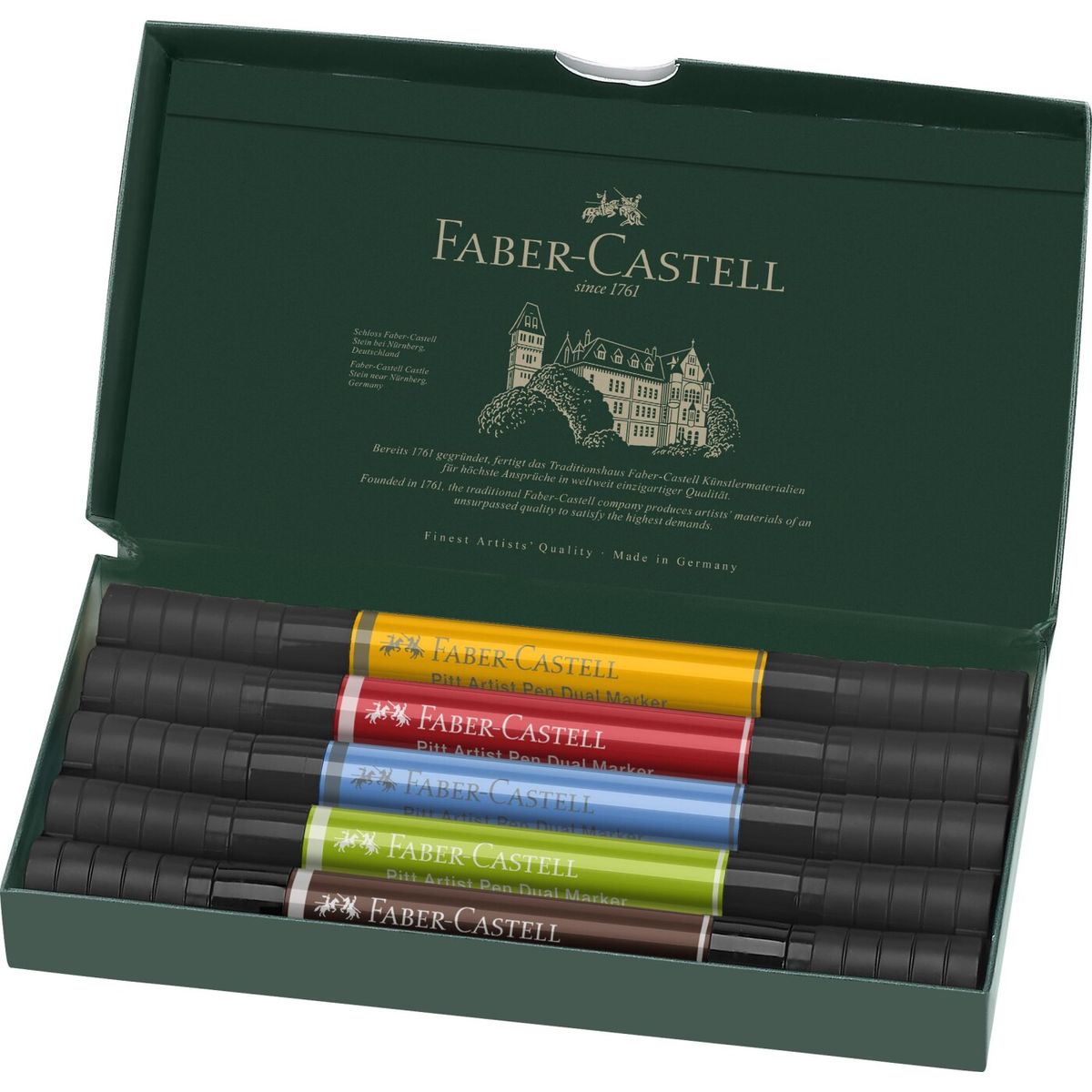 Faber-castell - Pitt Artist Pen Dual Marker India Ink Tusser - 5 Stk