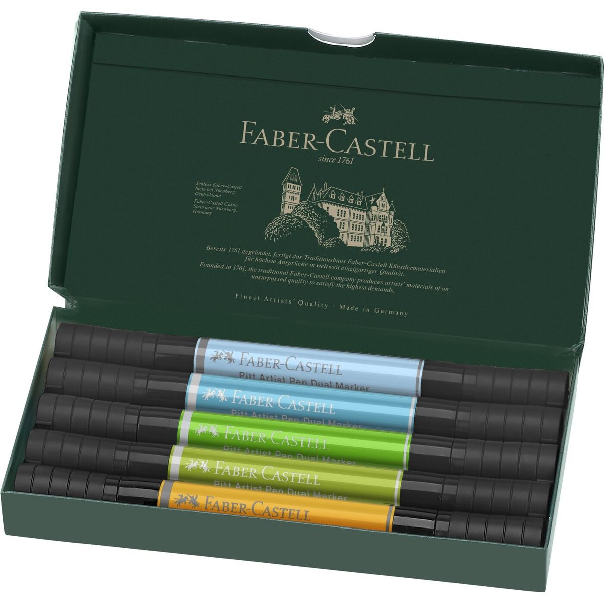 Faber-castell - Pitt Artist Pen Dual Marker Tusser - Animal - 5 Stk