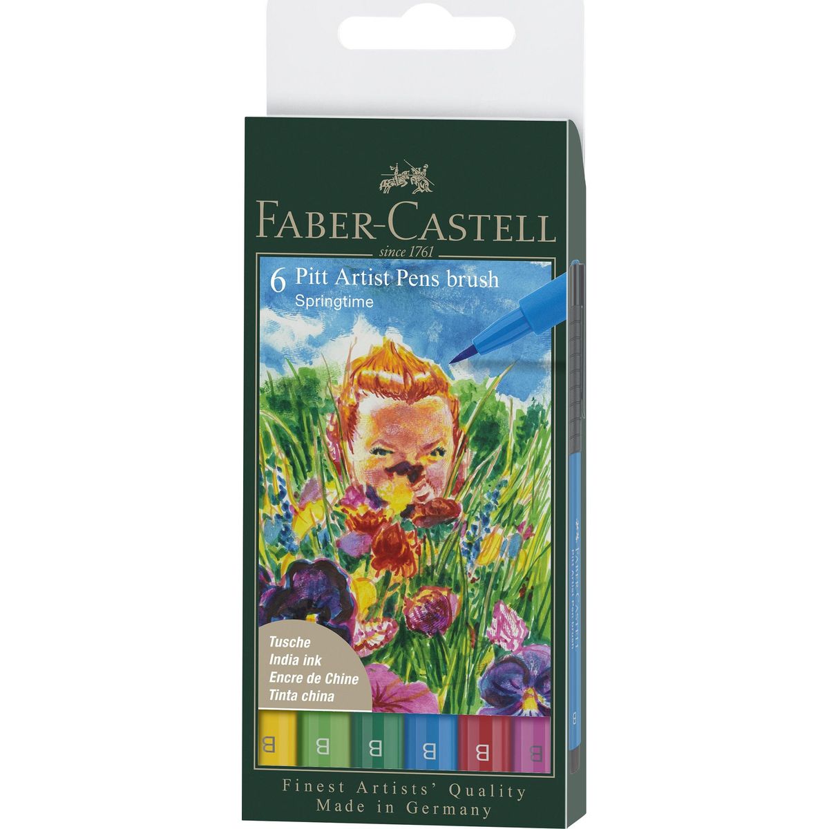 Faber-castell - Pitt Artist Pens Brush Tusser - Springtime - 6 Stk