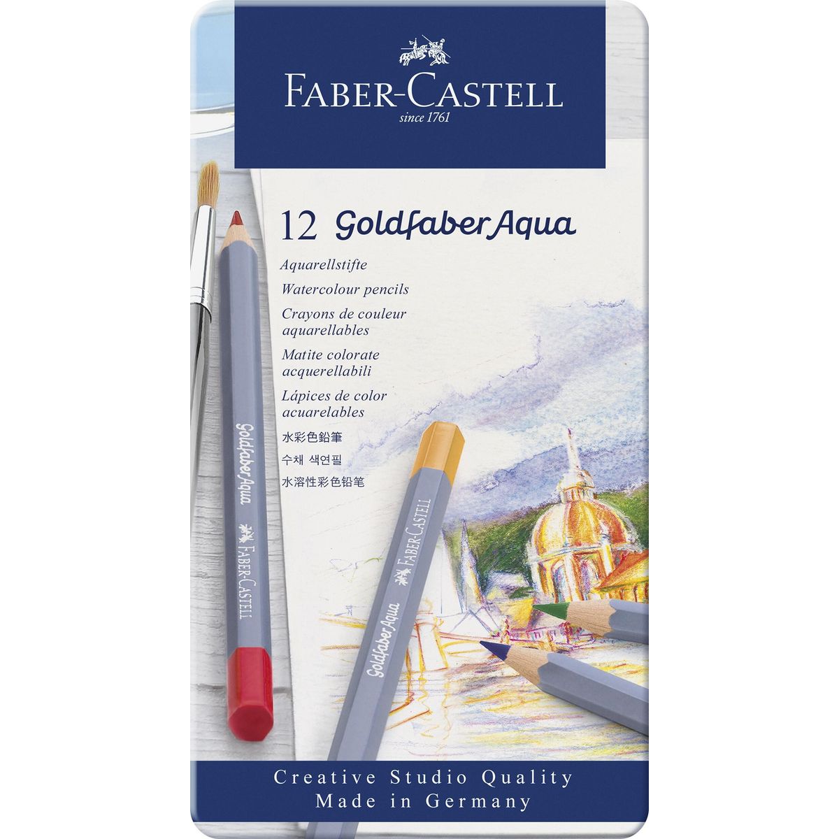 Faber-castell - Akvarel Farveblyanter - Goldfaber Aqua - 12 Farver