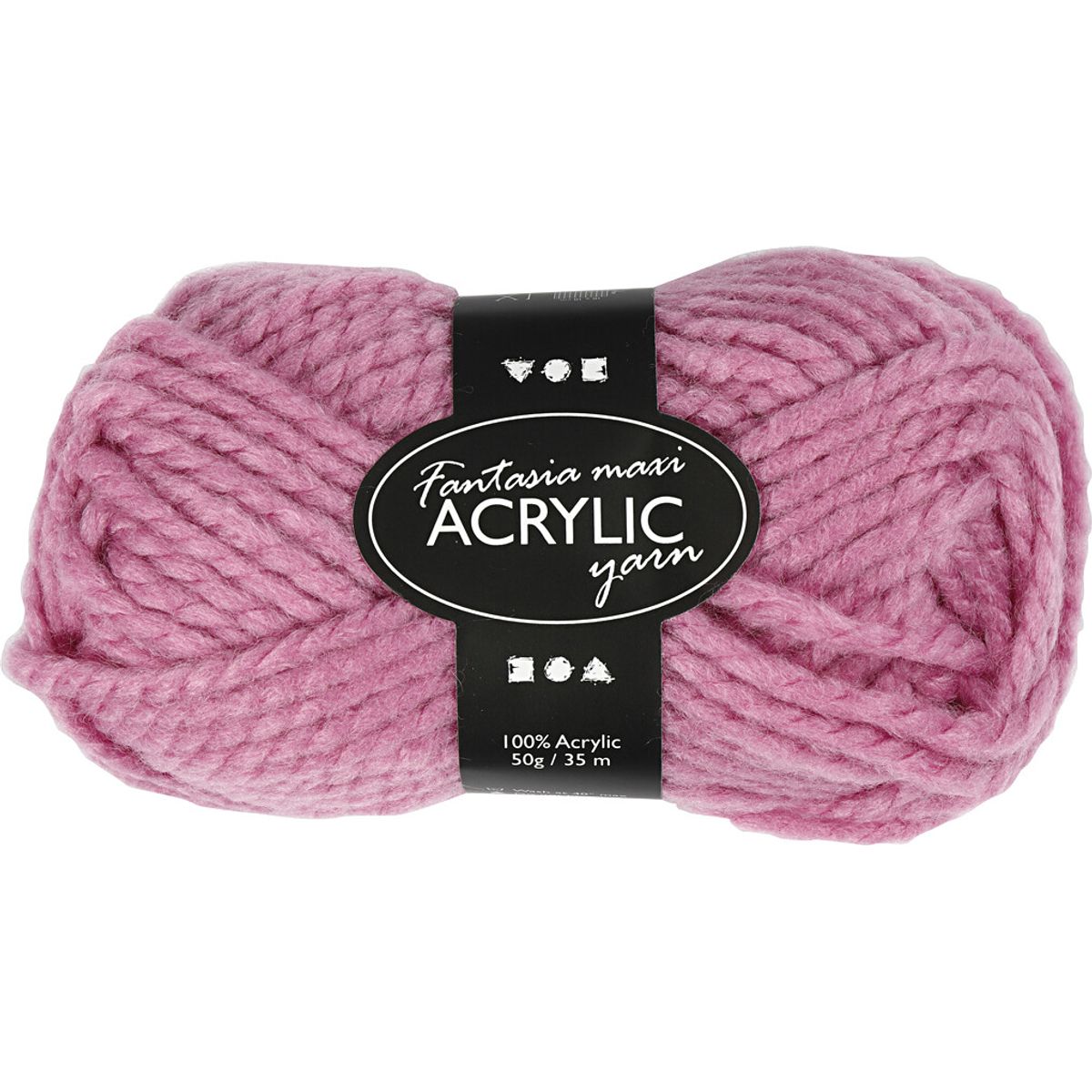 Akrylgarn - L 35 M - Maxi - Rosa - 50 G