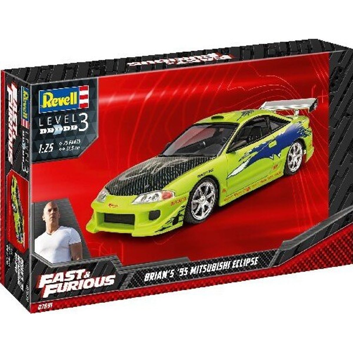 Revell - Fast & Furious Brians Mitsubishi Eclipse Bil Byggesæt - 1:25 - Level 3 - 07691