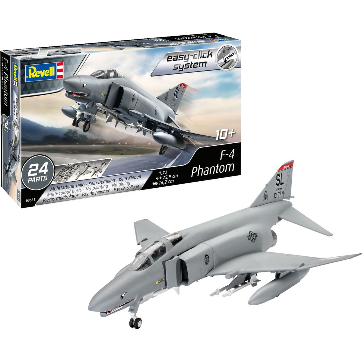 Revell - F-4 Phantom Fly Byggesæt - 1:72 - Easy Click - 03651