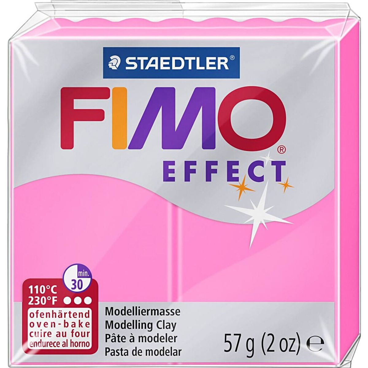 Fimo - Ler Til Ovn - Effect - Neon Pink - 57 G