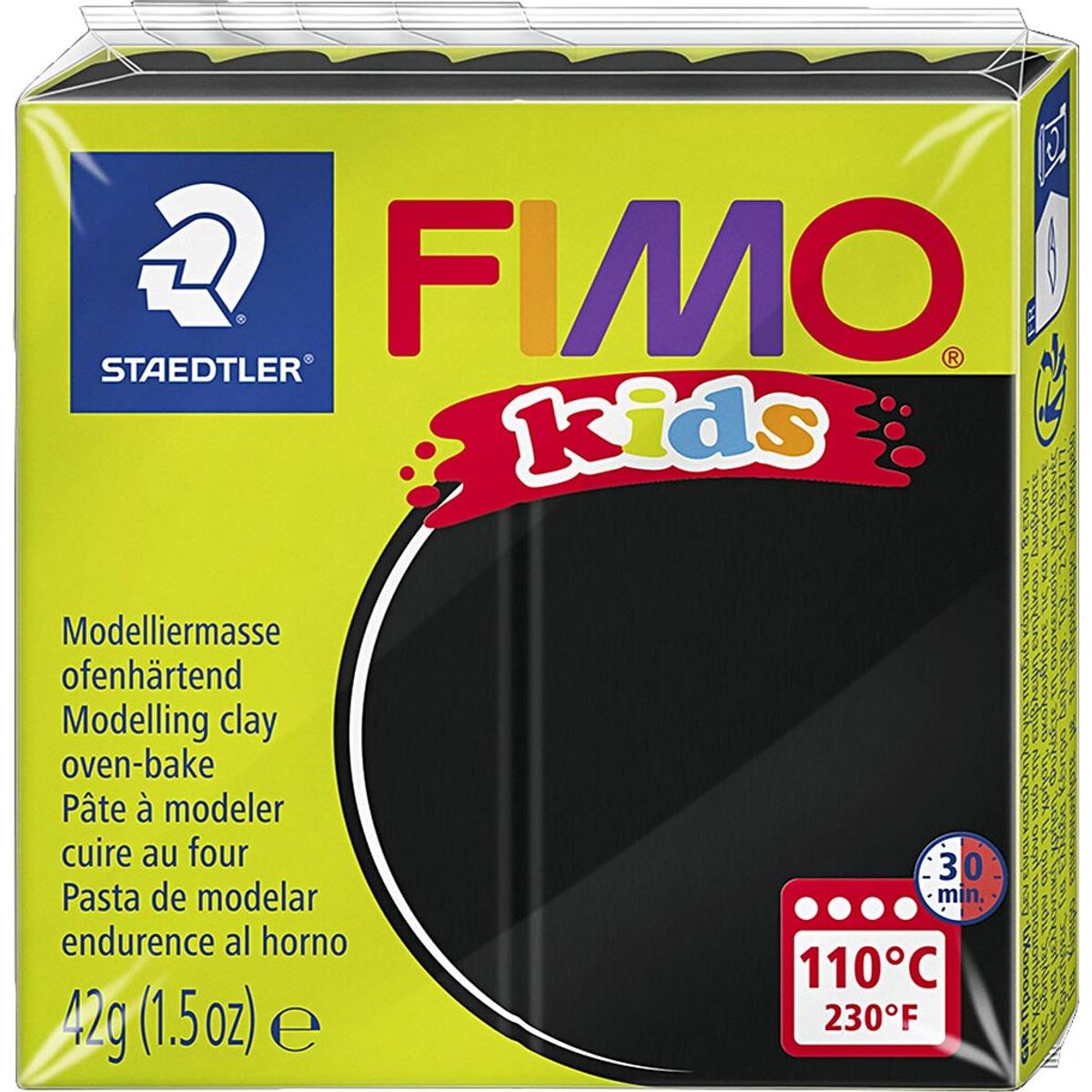 Fimo - Ler Til Ovn - Kids - Sort - 42 G