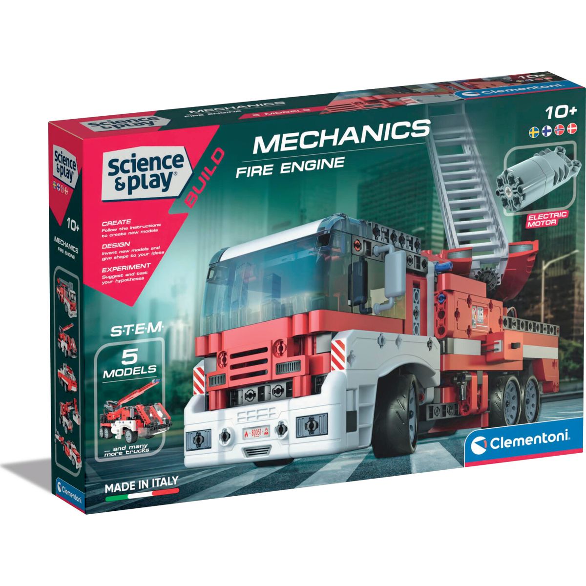 Clementoni - Science And Play Build - Mechanics - Fire Engine