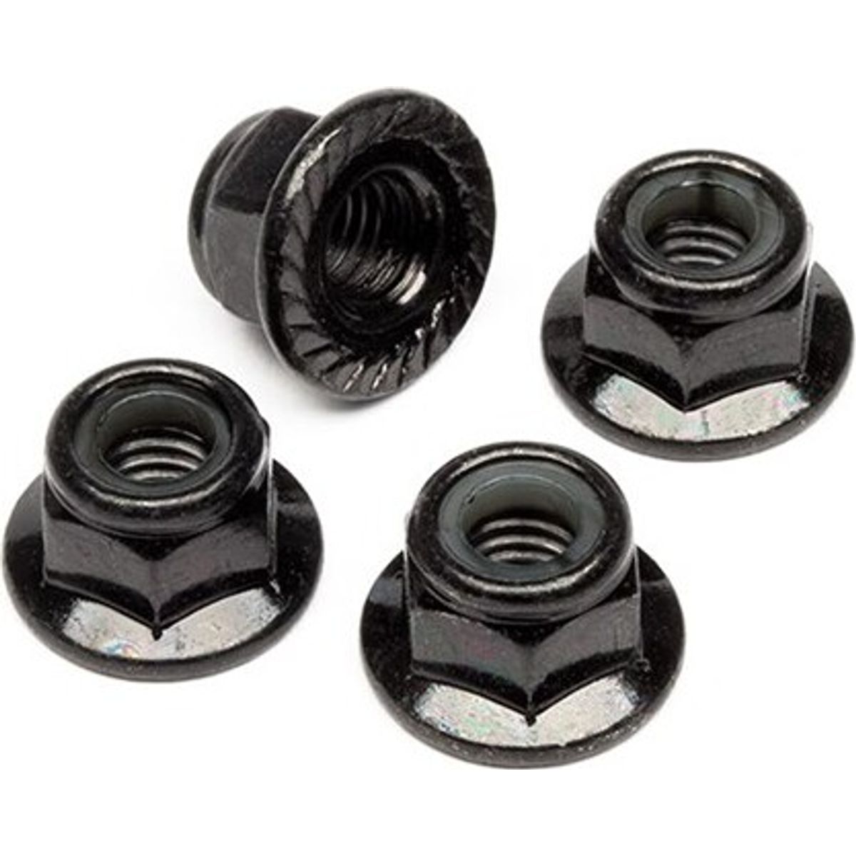 Flanged Lock Nut M5 (black/4pcs) - Hpz682 - Hpi Racing