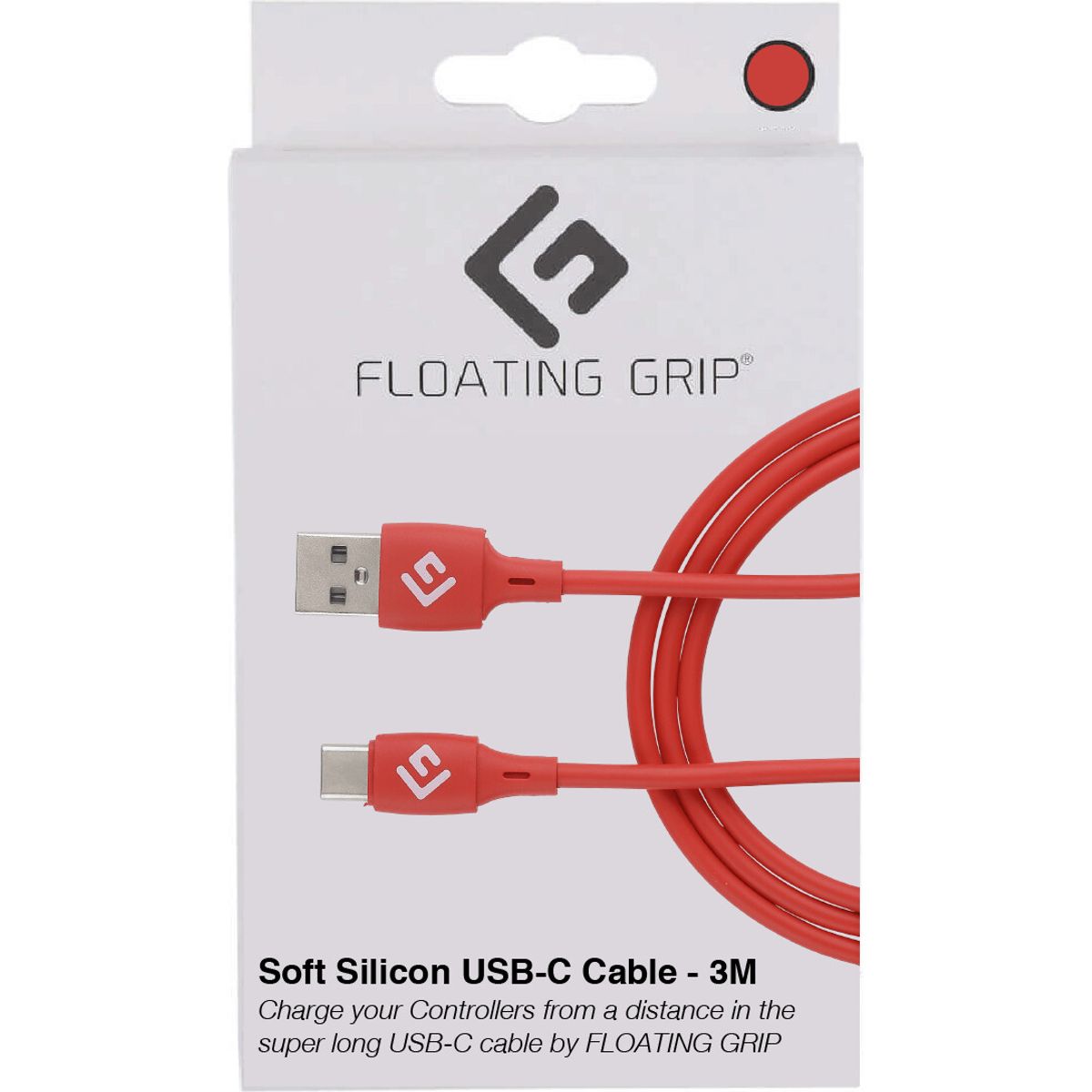 Floating Grip - Usb-c Kabel - 3 Meter - Rød