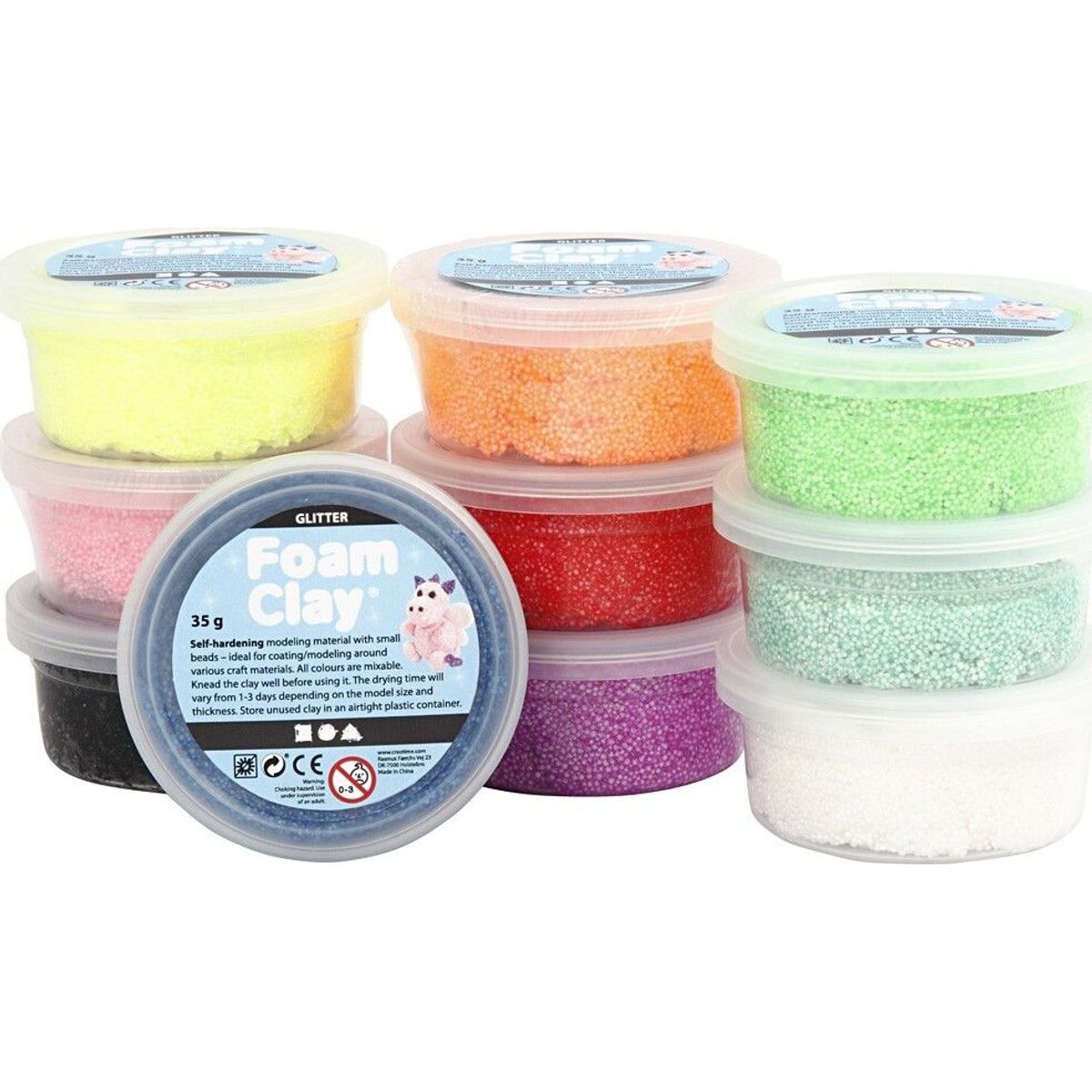 Foam Clay I Glitter Farver - 10 Stk.